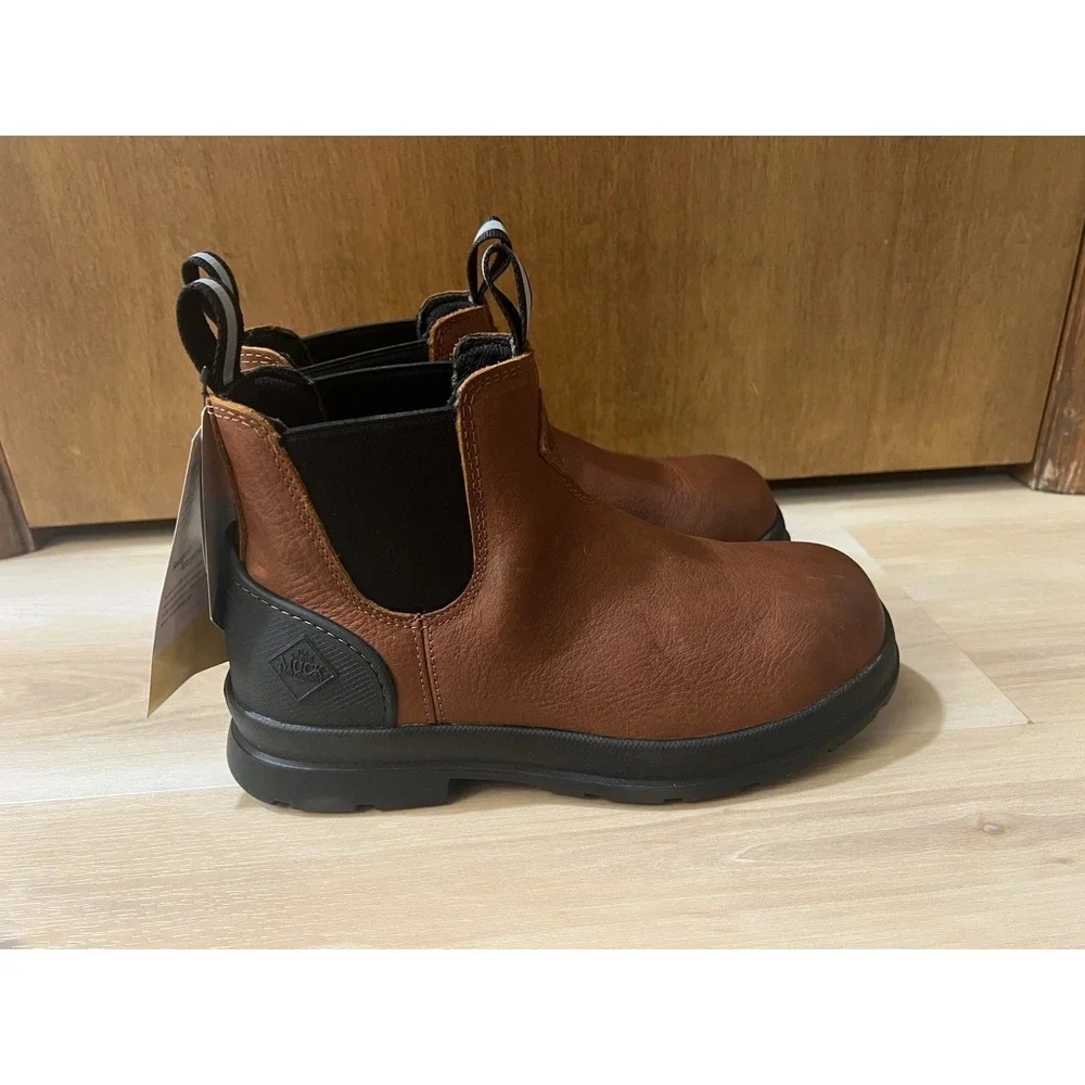 Muck‎ Boots Mens 7.5 EU 40 Chore Farm Caramel Leather Waterproof Chelsea Boots